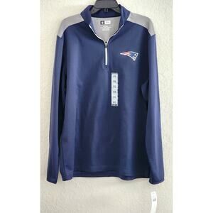 Jacket-New England Patriots-NFL Team Apparel-Navy Blue-Pullover-Neck Zipper-XL